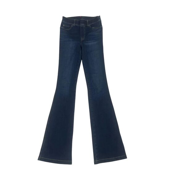 SPANX FLARE Dark Blue Midnight Shade Pull-on Jeans Med #20327T TALL 37” Inseam - Picture 1 of 11